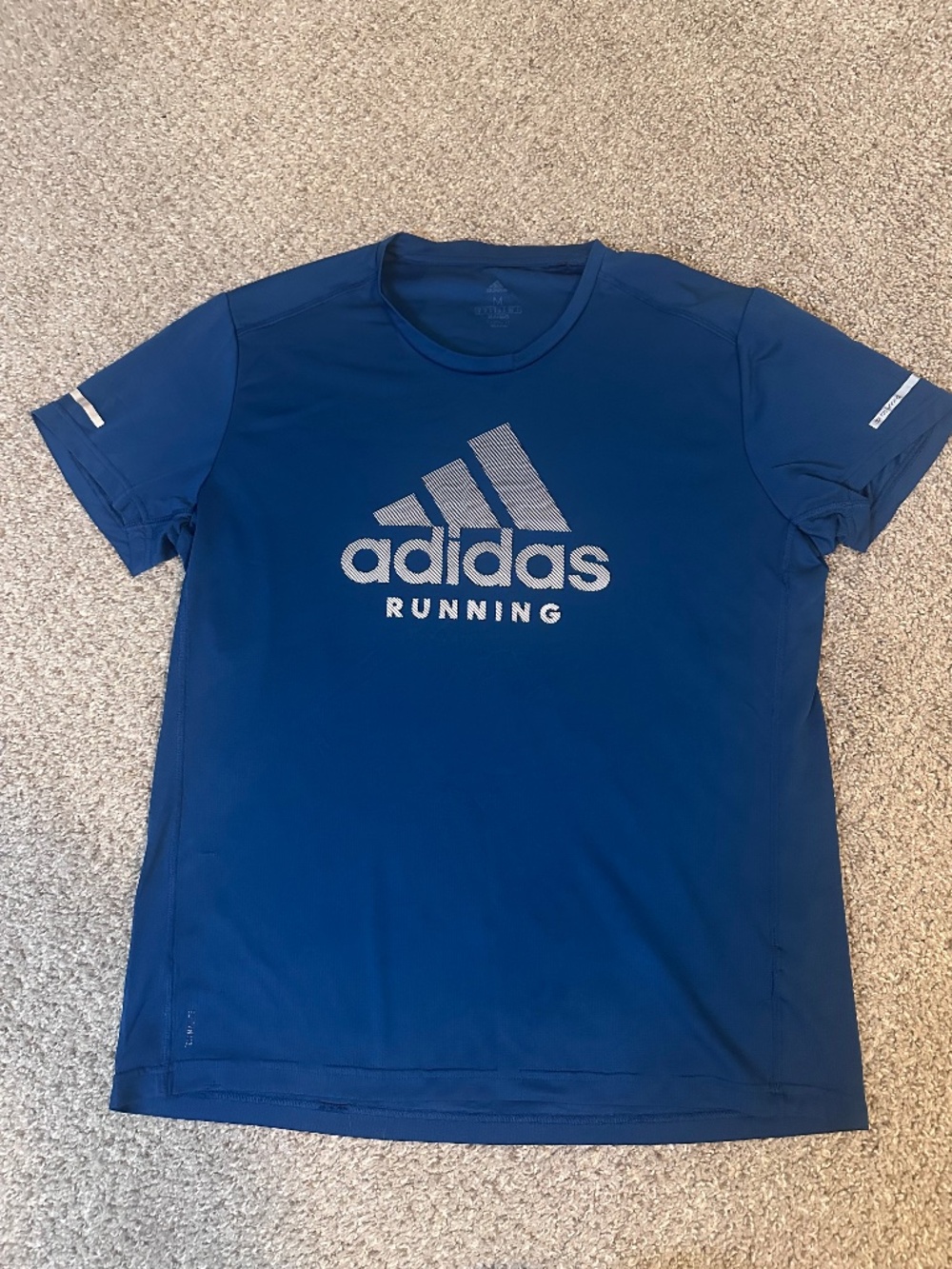 Mens Size Medium Navy Blue Adidas Running Shirt